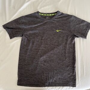 Nike Heather Gray Dri-FIT Tee with Neon Accents